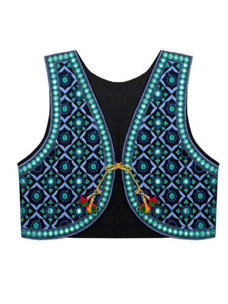 Gilet mirrorwork blauw